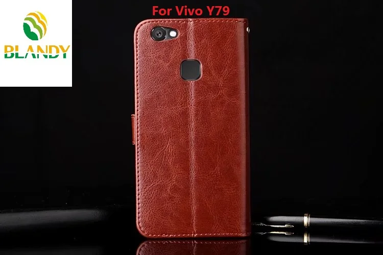 50 шт./лот для vivo V9 Y85 высокое качество Крейзи Хорс кожаный сумка стоячий пенал Чехол для vivo Y79 x21i x21