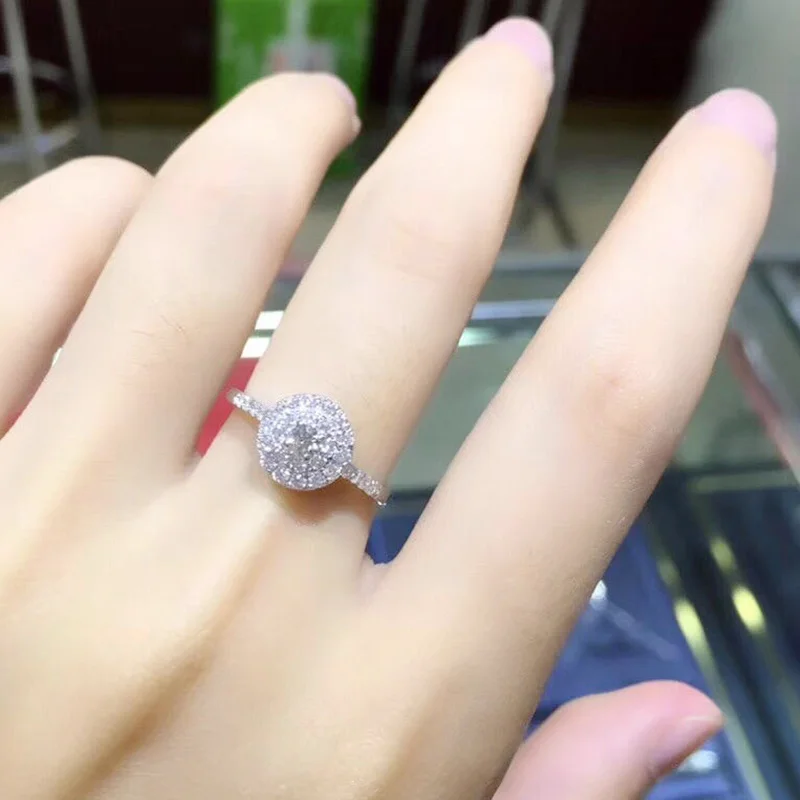 Natural Diamond 18K Gold Pure Gold Ring Beautiful Gemstone Ring Good Upscale Trendy Classic Party Fine Jewelry Hot Sell New 2018