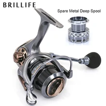 DEUKIO Saltwater Spinning Fishing Reel Metal Shallow Spool and Spare Deep Spool 6BB 7.1:1 Drag Power 6.5kg Lure Reel