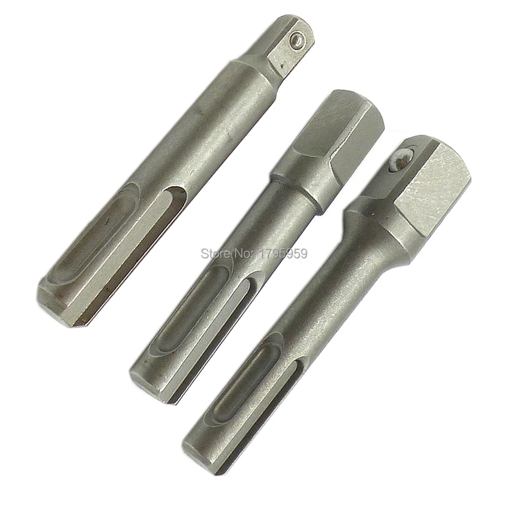 3pc SDS Hammer Drill Socket 1/4" 3/8" 1/2" Nut Impact Driver Adaptors