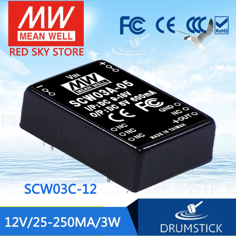 

hot-selling MEAN WELL SCW03C-12 12V 250mA meanwell SCW03 12V 3W DC-DC Regulated Single Output Converter