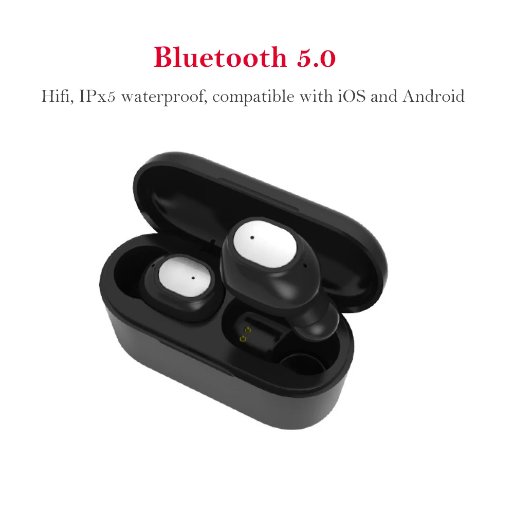

Mini TWS Bluetooth 5.0 Earphone Wireless with Microphone HiFi Noise Cancelling Wireless Earpiece Watperproof IPx5 Sweatproof