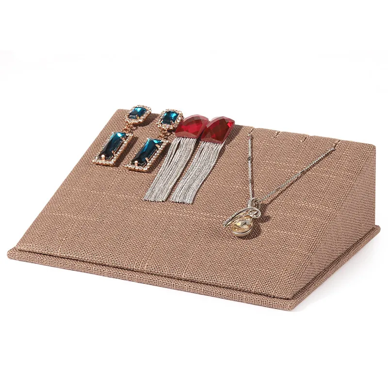 New Fashion Linen Necklace Display Tray Pendant Display Holder Linen