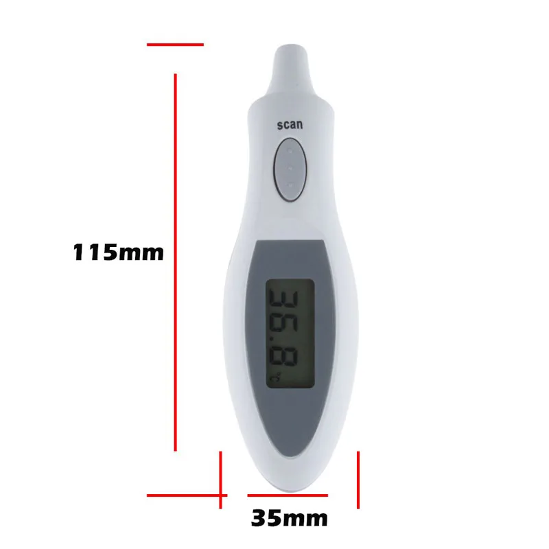 Медицинский бытовой цифровой инфракрасный термометр с ушками для взрослых, портативный карманный цифровой термометр