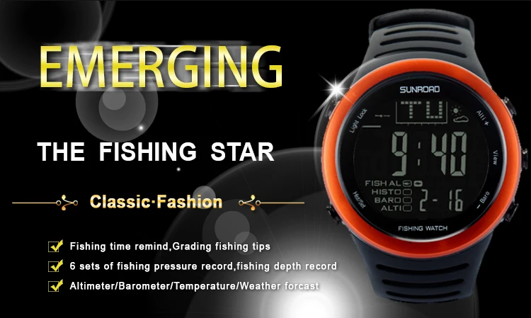 Sunroad fishing barometer watch FR720 single description photo 02