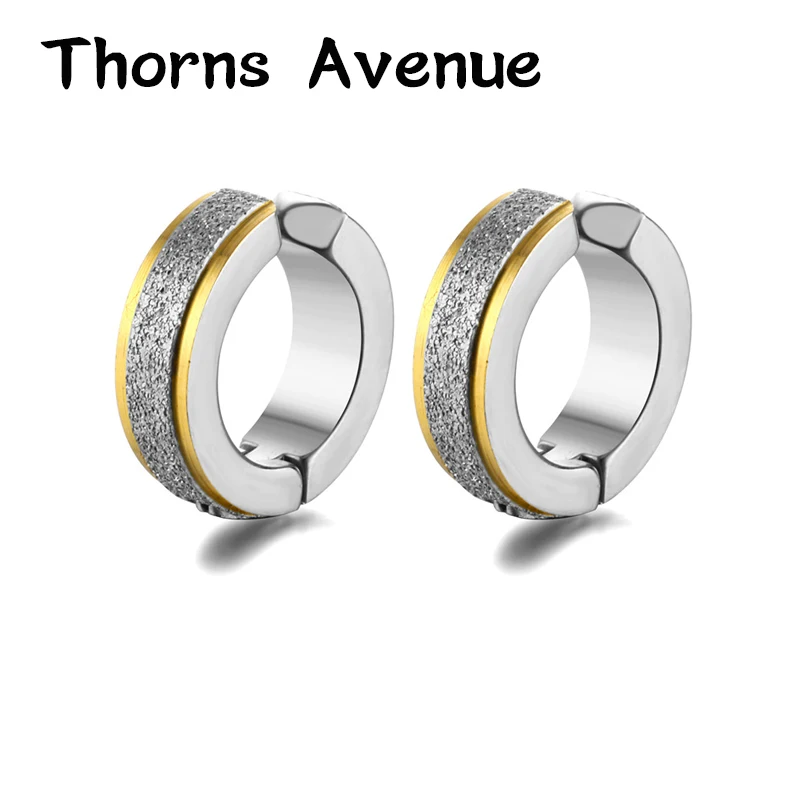 

New Fashion Stainless Steel Jewelry 4 Colors Scrub Cuff Clip Earring Clip On Earrings Without Piercing Ear Clips For Men Women