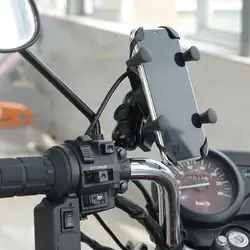 Мотоцикл сотовый телефон стенд держатель кронштейн с USB зарядное устройство гнездо для смартфонов