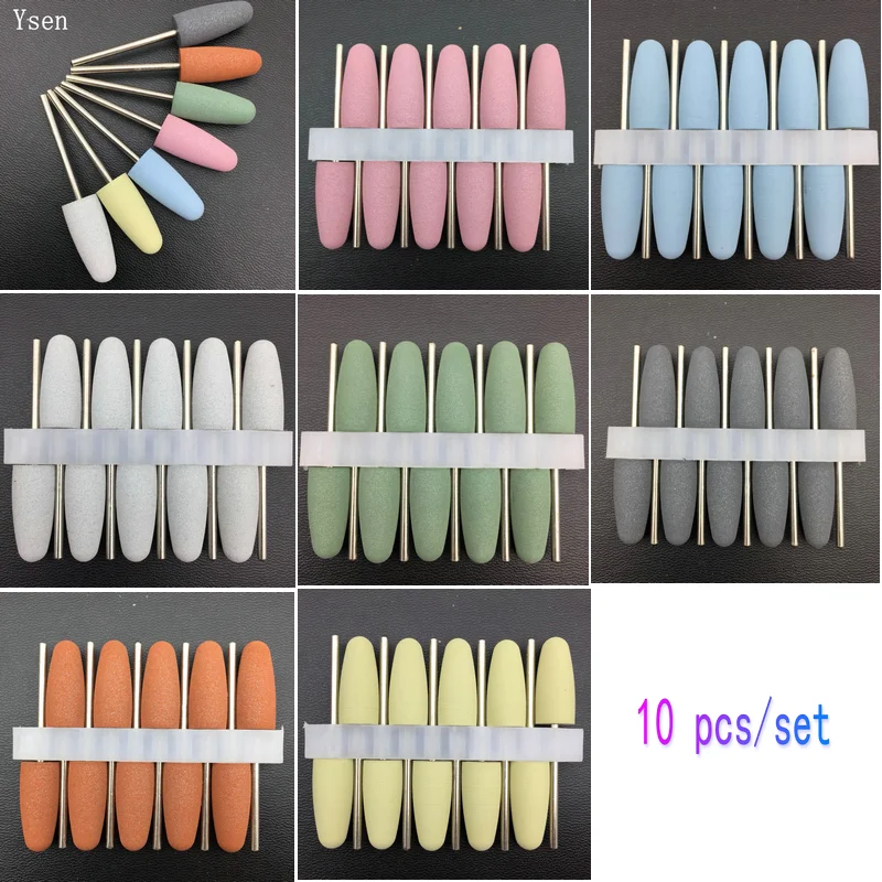 

10pcs/set Pro Nail Drill Bit Rubber Silicone Polisher Grinding Head Nail Electric Manicure Drill Machine Accessory Tools