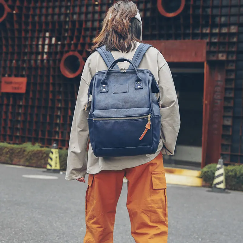

2018 New Fashion Vintage Women Girl Backpack Schoolbag PU Leather Zipper Casual for Traveling School LBY2018