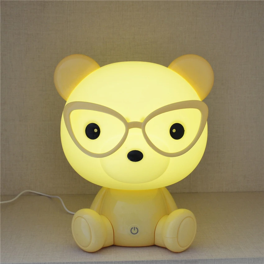 Bonito dos Desenhos Menina das Crianças Mesa de Cabeceira Luminárias de Alimentação do Bebê Coelho Animados Urso Escurecimento Night Lights Presente Quarto Noite Lâmpadas 6 Night Lights Presente Menina das Crianças Quarto