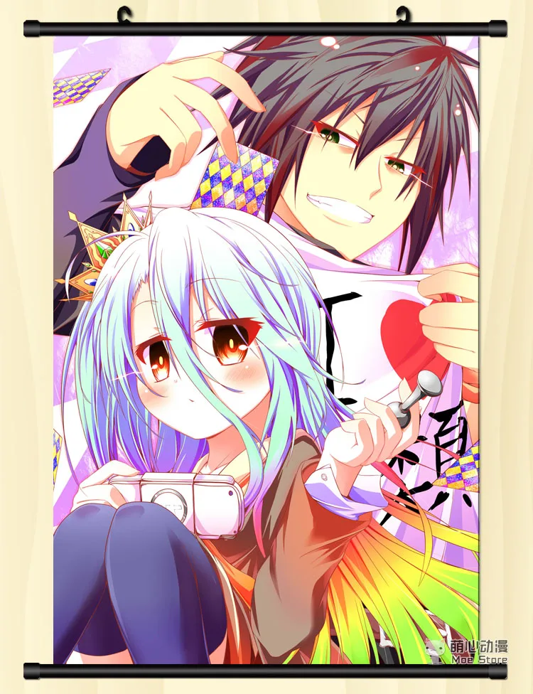 Японское аниме без игры жизни сексуальная девушка Shiro & Sora домашний декор
