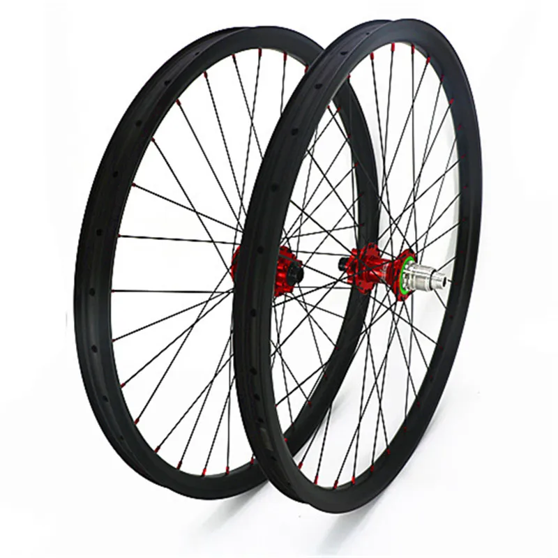 Perfect carbon disc mtb wheelset 27.5er 40x30mm Asymmetry mtb bicycle disc wheels hope 4 boost 100x15mm 142x12mm carbon wheels 0