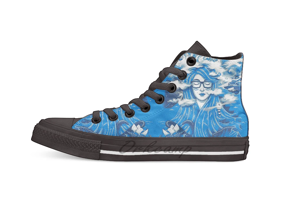 

Dreamer Unisex High Top Canvas flat Casual Custom shoes Drop Shipping
