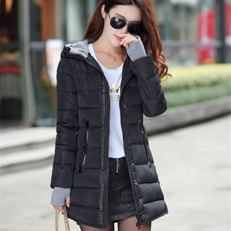 2018 winter down jacket for women parka long section cotton plus size feather female jacket fashion hooded down cotton coat Coats