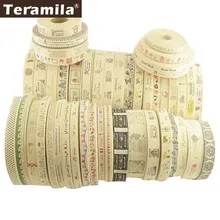 Teramila algodão vestuário etiquetas fitas 2 m/lote etiqueta artesanal diy costura artesanato roupas quilt acessórios 2.5cm 3cm 4cm largura