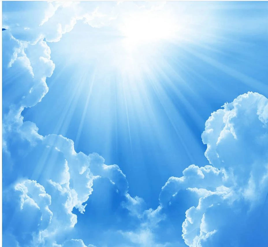 天井の壁紙 青い空の天井のフレスコ画 写真の壁紙 カスタム天井の壁紙 Wallpaper Blue Sky Ceiling Sky Ceilingblue Sky Ceiling Aliexpress