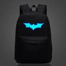 Бэтмен черный крутой школьный Светящийся рюкзак дорожная сумка рюкзак