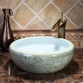 

Handmade China Artistic Art wash basin Ceramic Counter Top Wash Basin Bathroom Sinks countertop bathroom sink