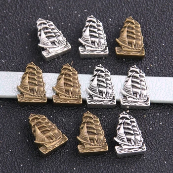 

6pcs Two Color Sailboat Wheel Spacers Adapters Slider Spacer Jewelry Material Spacers For Jewelry Making For 10mm Leather Cord