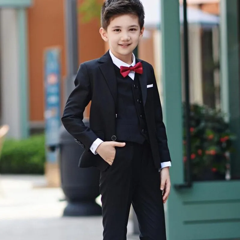 

2017 Boys suits for weddings Kids Prom Suits Black Wedding Suit Kids tuexdo Big Children Clothing Set Boy Formal Classic Costume