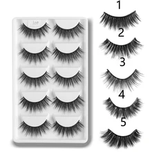 5 пар норковые волосы толстые накладные ресницы натуральный макияж крест наращивание ресниц Инструмент женские модные принадлежности для макияжа