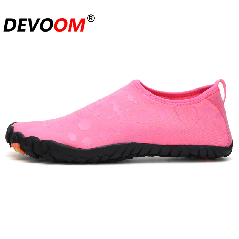 Летние женские и мужская обувь для купания быстросохнущие Aqua носки Босиком для обувь для пляжного отдыха Плавание Спорт Йога Подводное плавание Waterschoen - Цвет: Розовый