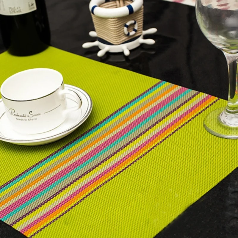 1 pc Rainbow Color Table Mat PVC Placemat Bar Mat Pads Home Kitchen