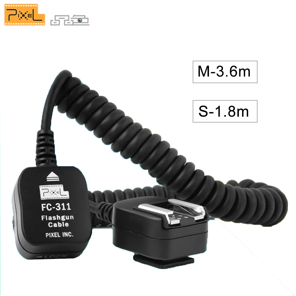 

Flash TTL Off-Camera Cord Pixel FC-311 1.8/3.6m Camera flash cable Flash hot shoe connectorFor Canon 1000D 1100D 450D 500D 550D