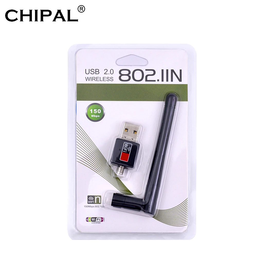150Mbps 150M USB 802.11n Wi-Fi Ethernet Wireless Adapter Card w// 2dbi Antenna US