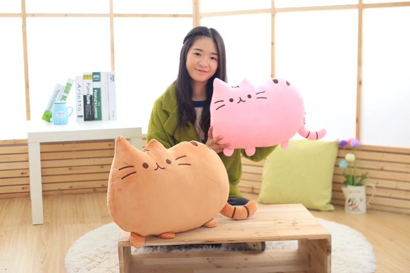 Kawaii gato almohada con PP algodón dentro galletas niños juguetes muñeca de Peluche juguetes gran cojín Peluche regalo para amigos niños Kawaii gato almohada con PP algodón dentro galletas niños juguetes muñeca de Peluche juguetes gran cojín Peluche regalo para amigos niños