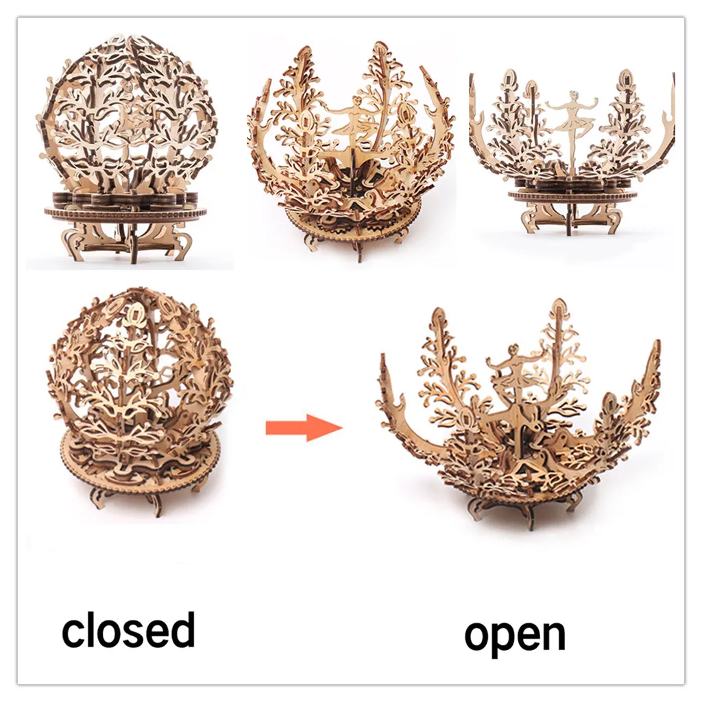 Цветок механический деревянный набор для моделирования головоломка сборка самоходная обучающая игрушка