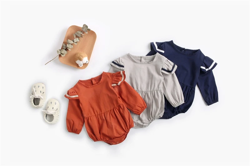 

Navy Newborn Baby Girl Rompers Autumn Toddler Baby Clothes Long Sleeve Baby Boy Overalls Infant Jumpsuit Girls Boys Outfits 0-3T