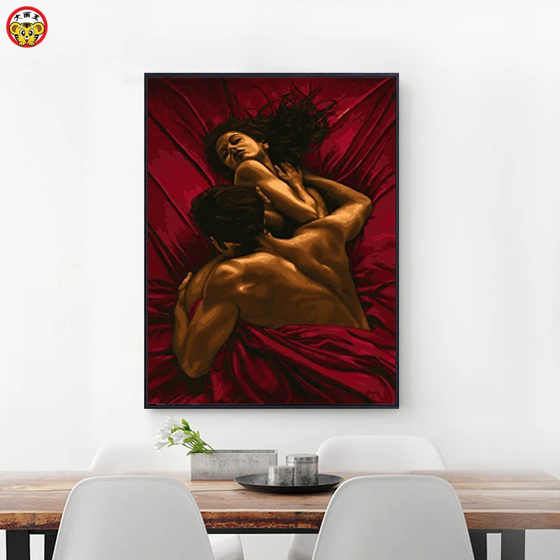 Billig Diy ölgemälde durch zahlen kunst farbe durch zahl Körper kunst dekorative malerei schlafzimmer dekoration malerei