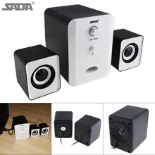 SADA 3W Combination Mega Bass Subwoofer Speaker Column Computer Speaker with 3.5mm Audio Plug and USB Power Plug for DVD TV PC