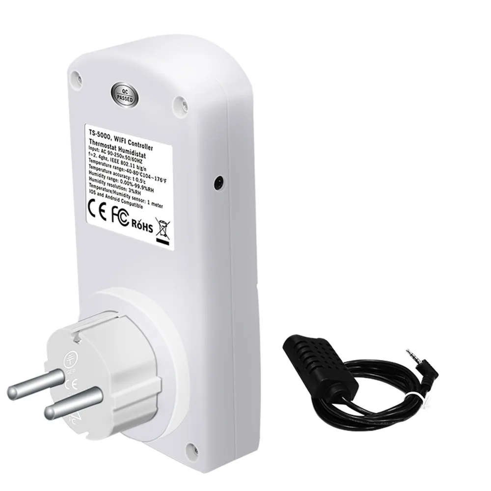 

EPULA 2.4G WiFi Plug Socket Smart Outlet Switch with Temperature Household Appliances Remote Control App for iOS/Android