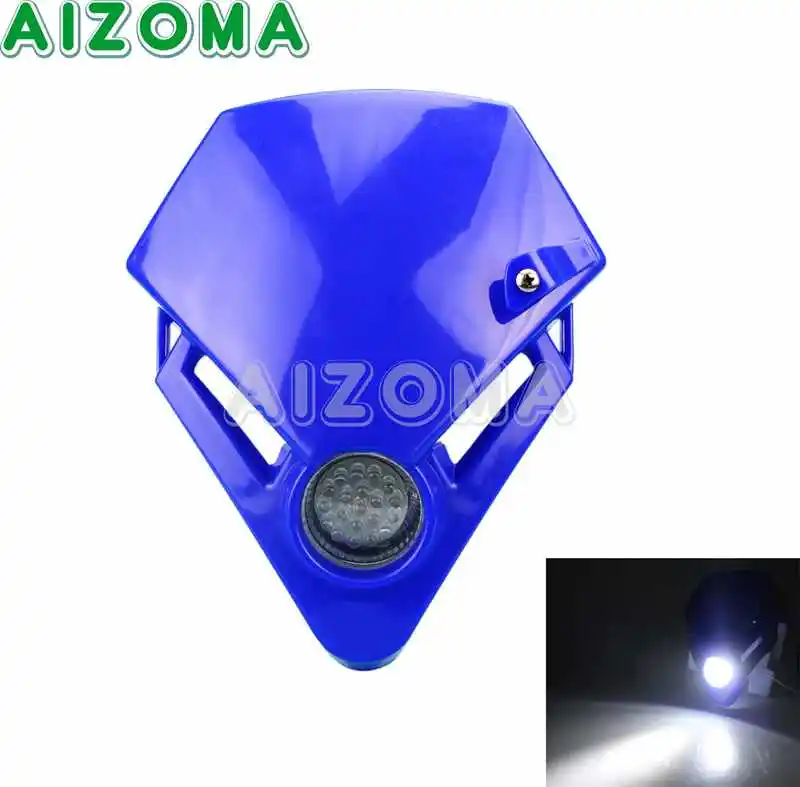 Двойной спортивный мотоцикл светодиодный фара пробная фара ENDURO версия для Kawasaki Yamaha Suzuki KTM Honda Gas TXT Pro EC 125 250 - Цвет: Blue