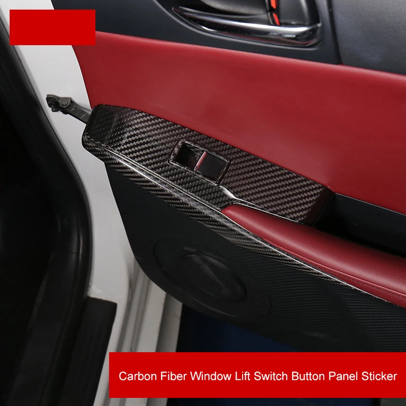 QHCP 4 шт./компл. углеродного волокна двери, окна лифт кнопка включения Панель крышка отделка Стикеры подходит для Lexus IS300 250 200 T автомобильные