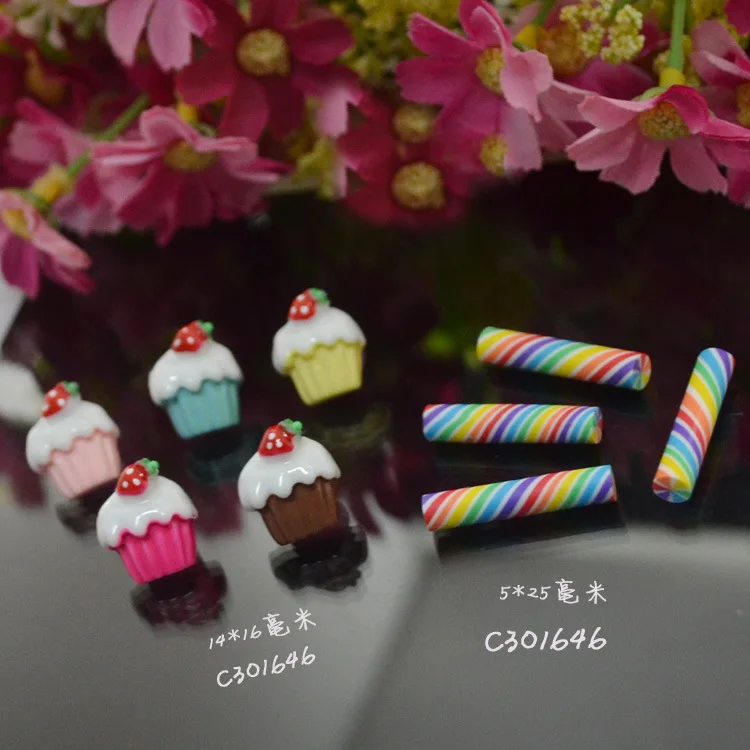 10pcs mix Strawberry ice cream cake cup 7 colour coils of rods Cream