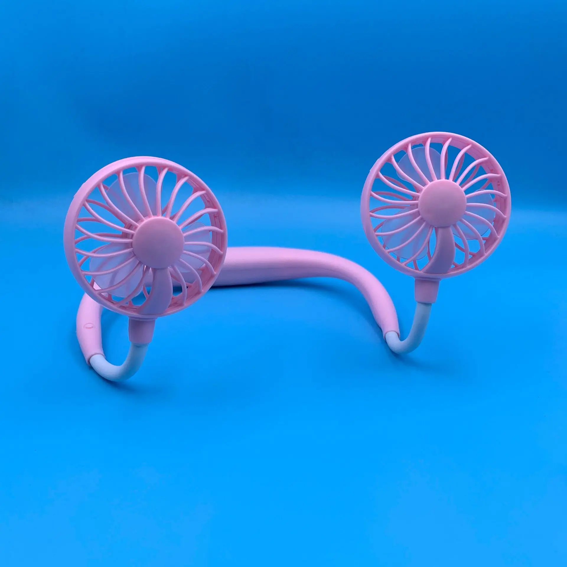 

2019 Neck Band Fan Portable Mini Double Wind Head Neckband Fan with USB Rechargeable Air Cooler for Traveling Outdoor Office