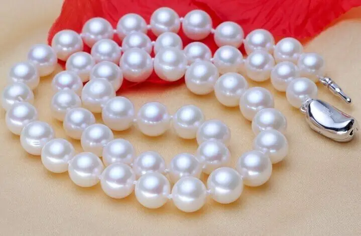 

FREE SHIPPING>>>@@ > HUGE 18"10-11MM NATURAL SOUTH SEA WHITE PERFECT ROUND GENUINE PEARL NECKLACE 388