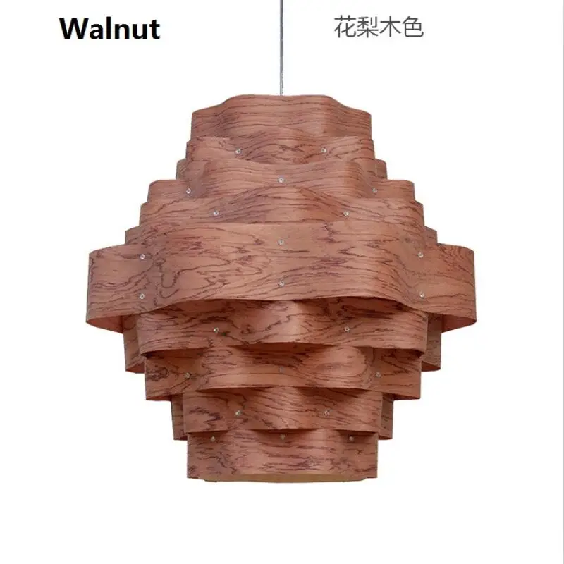 

Modern Design Wooden Art Deco Chinese Style Wood Pendant Lamp For Restaurant Veneer Dining Room Master Room Lights Loft 110-240V