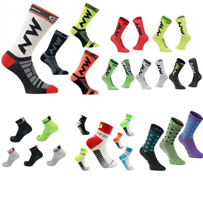 Новые мужские и женские велосипедные носки дышащие баскетбольные беговые футбольные носки разноцветные 24 цвета