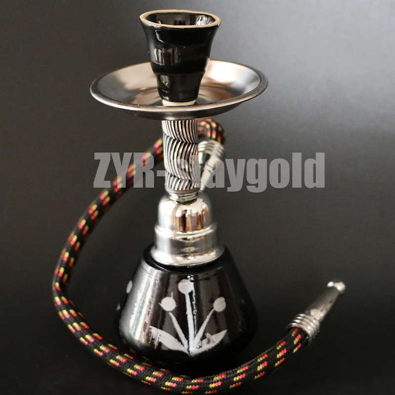 Mini Glass Hookah Single Hose Nargile 18cm Height Hand Holding Smoking