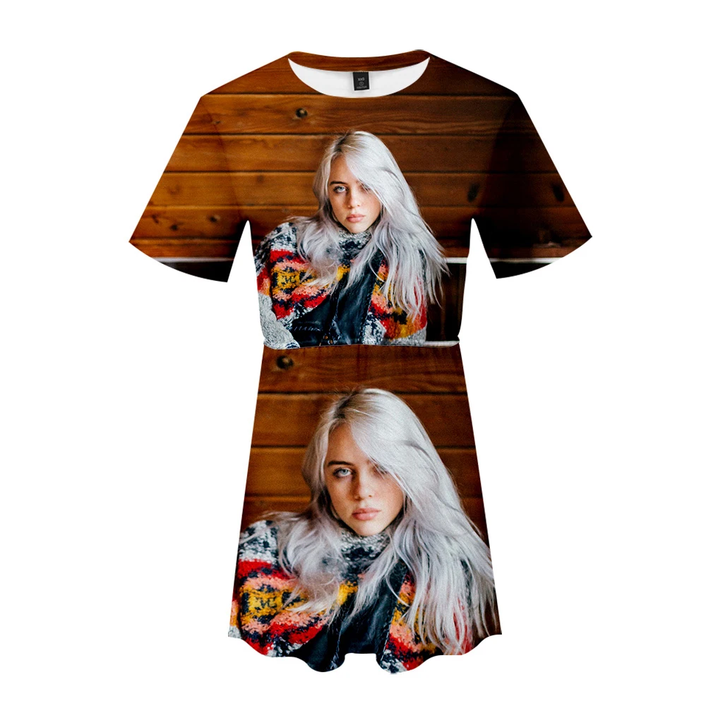Ar Billie Eilish Idol 3D принт базовое классное модное уличное летнее платье повседневное