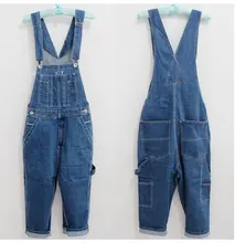 28-46 2017 New Jeans Men’s Cargo Pants Men Workers Trousers Suspenders Big Yards Men’s Denim Overalls Wave In Loose Pants