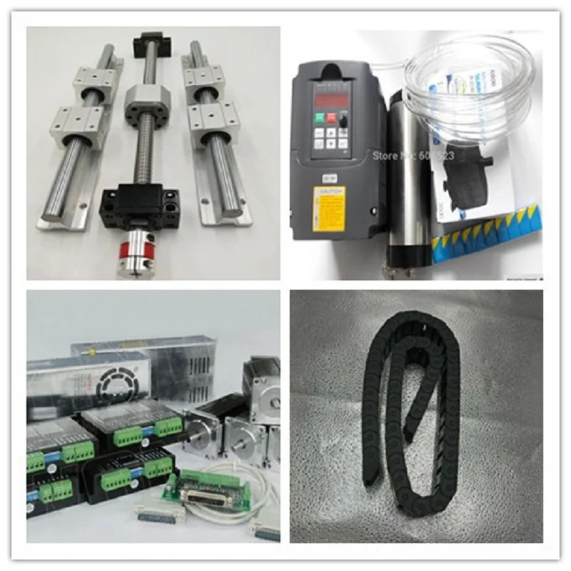 

SBR16 Linear RAIL+SFU1605-350/1150/1450/1450mm Ballscrew+2.2kw spindle kit+4 axis 425oz-in stepper motor+18*25 drag chain+sensor