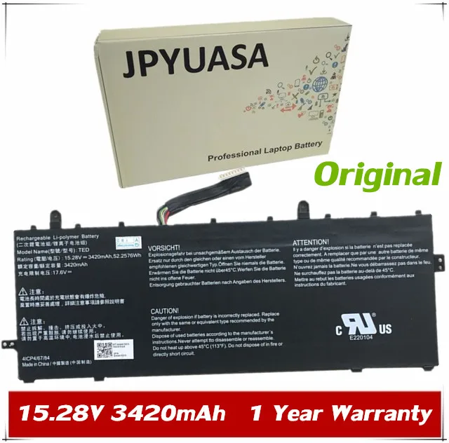 

7XINbox 15.28V 52.2576Wh 3420mAh Original TED 4ICP4/67/84 Laptop Battery For Getac TED 4ICP4/67/84 Notebook Tablet