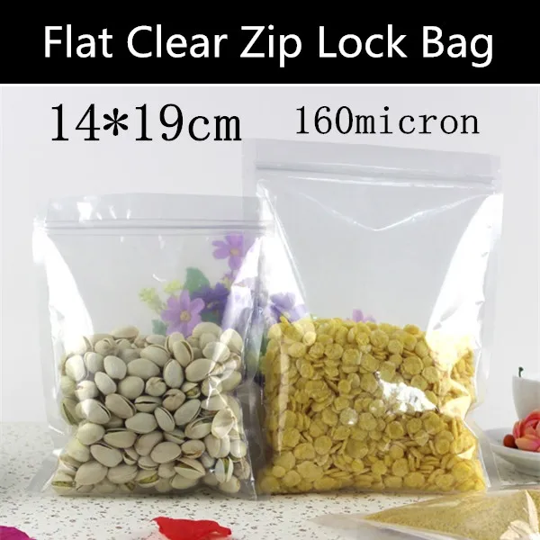 Free Shipping 200pcs 14cmx19cm 160micron Double Clear Plastic Snack
