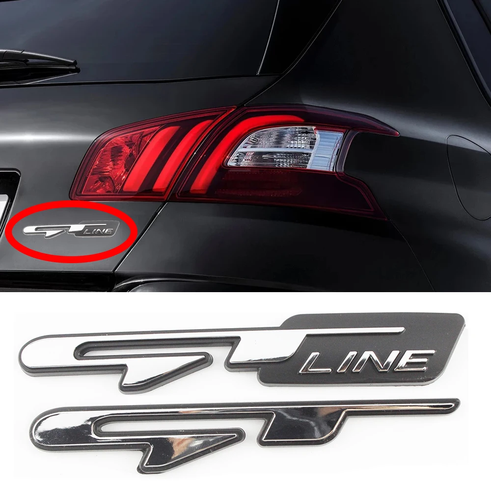 

3D Car Sticker Auto Side Body Tail Trunk Badge Insignia Chrome Decal For Peugeot 407 508 607 608 4007 308 4008 5008 RCZ GT Line