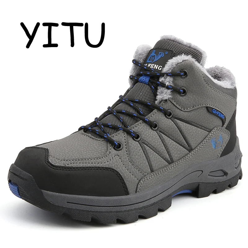 

YITU Hiking Shoes For Men Tactical Boots Winter Sneakers For Men Outdoor Mountain Climbing Shoes Anti-skid Tourism Hunting Boots